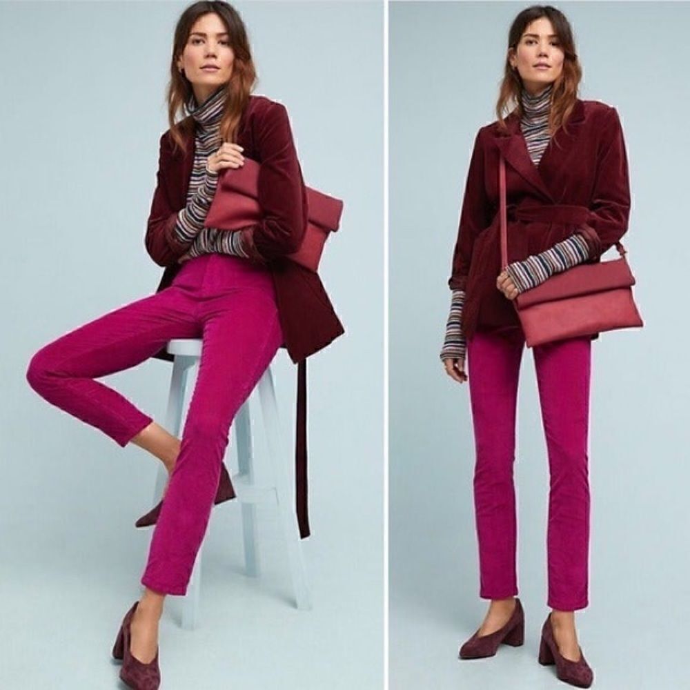 Current/Elliott The Stiletto Pink Corduroy Jeans